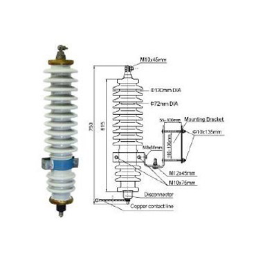 出口型瓷外套避雷器33KV